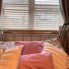 grey metal bed frame