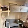 VITVAL Loft bed frame with mattress & desk top, white/light grey, 90x200 cm Image 2