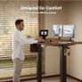 Electric Standing Desk 120x60cm Height Adjustable Desk with 3 Memory Presets & Sit Stand Reminder, Quiet Home Office Computer Desk with LED Display, Cable Holes & Hooks, Rustic Brown Image 3