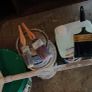 a selection of paint and a paint roller and some good paint brushes Image 10