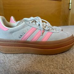 Adidas Gazelle Bold Grey Pink Platform Shoes UK 3