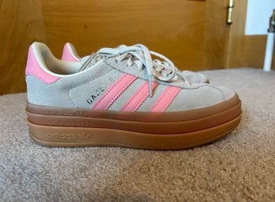 Adidas Gazelle Bold Grey Pink Platform Shoes UK 3
