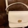Cream leather Coach bag Image 2