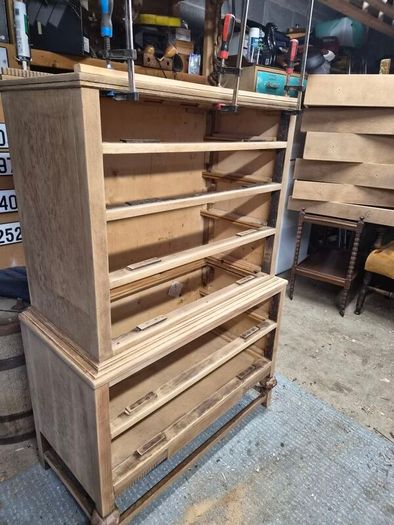 Mid century OAK 'High Boy' chest of drawers