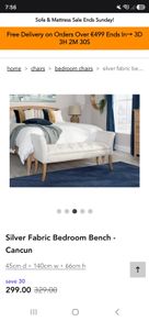 Fabric grey/silver Bench, EZ living