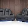 Ashbyrne electric Recliner Sofa 3+2 Dark grey Image 9