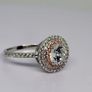 Sterling silver (Sz: L) White Cubic Zirconia, Pink Cubic Zirconia Ring in Rhodium & Rose Gold Overlay Sterling Silver 2.17 Ct Image 4