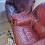 Dutch style leather three piece sofa Image 3