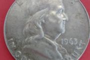 1963 D American Franklin Half Dollar 90% Silver coin