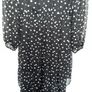 Dress, brand new with tags, long sleeves, elasticised waist tiered skirt, black with silver polka dots, very elegant Image 3