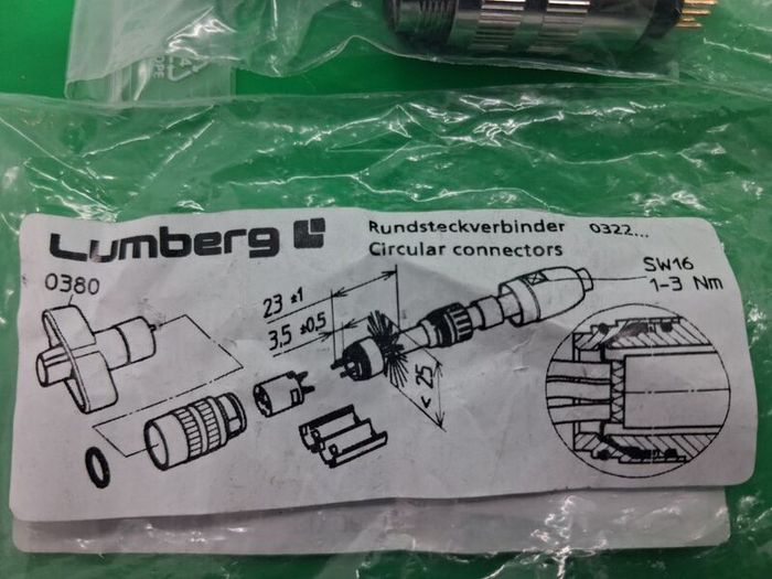 Postage - 9 x Lumberg 0332 06 Circular Connector
