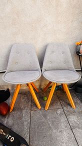 Chairs 2 Grey Upholstered Chairs