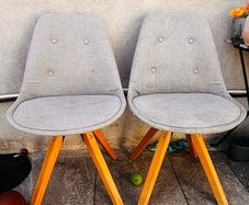 Chairs 2 Grey Upholstered Chairs