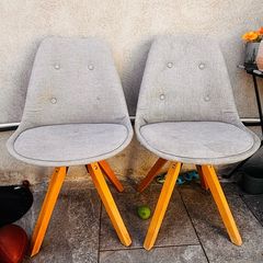 Chairs 2 Grey Upholstered Chairs