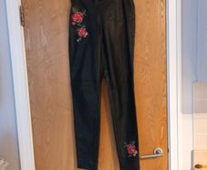 H&M Divided Faux Leather BlackHigh Waisted Trousers.  S.40  - 12. New - No Tag.