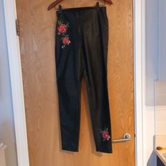 H&M Divided Faux Leather Black Trousers.  S.40  - 12. New - No Tag.