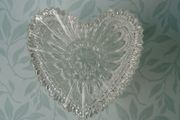 Heart shaped glass box, Trinket box, Ornament.Valentine's Dayy gift