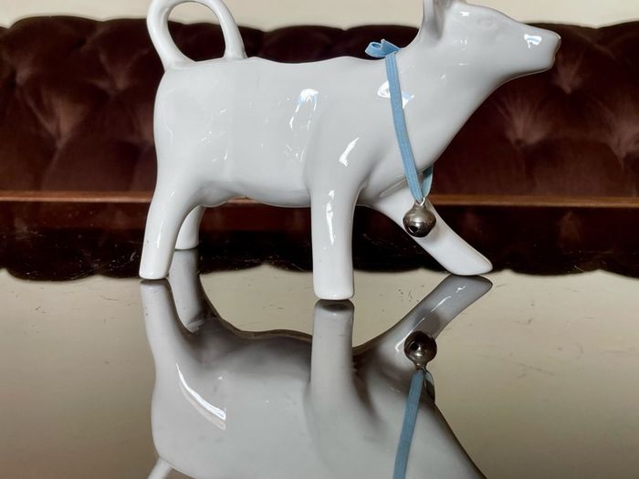 Whiteware Cow Milk Jug or Cream Pourer Newbridge Silverware