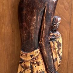 Large African Mother and Child Hand Carved Wood Relief Wall Art 78cm