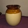 Vintage brown and tan water jug with wheat design Image 4