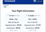 Ryanair   Dublin - Faro Portugal