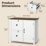 File Cabinet, Wooden Filing Cabinet with 2 Lockable Drawers, Under Desk drawers for Letter/A4 Size, Home Office Drawer with Adjustable Shelf &1 Large Cupboard, Printer Stand, White Image 3