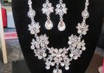 Bride's Designer Crystal Head piece Necklace and Earrings