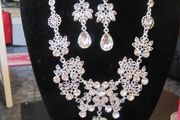 Bride's Designer Crystal Head piece Necklace and Earrings
