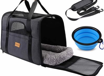 Pet Carrier Bag, Portable Cat Carrier Bag Top Opening, Removable Mat and Breathable Mesh, Foldable Cat Carrier Transport Bag for Dogs and Cats (MULTIPLE COLOURS/SIZES)