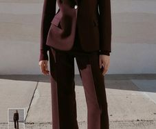 Zara Burgundy Tailored Co-ord Suit Set - Fitted Blazer (S) & Straight Leg Trousers (M) Second Hand Only Worn Twice