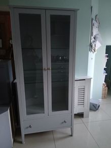 Grey display wooden cabinet