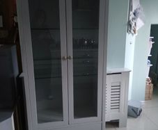 Grey display wooden cabinet