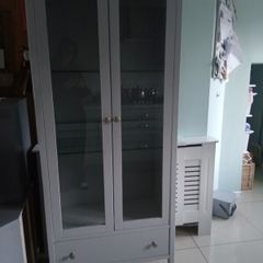 Grey display wooden cabinet