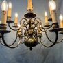 Flemish Brass Two Tier Twelve Branch Chandelier Image 5