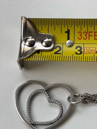 Chunky Sterling Silver Necklace with Heart Pendant