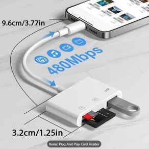 3-in-1 SD Card Reader with USB Adapter - Plug & Play Memory Card Viewer for Phones USB-C Type-C Connector