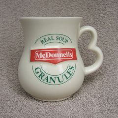 McDONNELLS REAL SOUP GRANULES (Staffordshire potteries) - an older promotional mug (1990s / early 2000s)