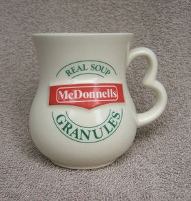 McDONNELLS REAL SOUP GRANULES (Staffordshire potteries) - an older promotional mug (1990s / early 2000s)