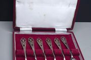 Vintage Solid Silver Thistle Spoon Set Edinburgh 1967 Cased