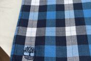 Timberland Blue Check Cotton Scarf - 27.5 cm by 200 cm ( including fringe)