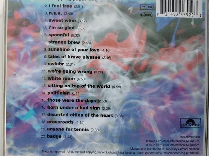 Cream - The Very Best Of CD (1995) Blues Psychedelic Rock VG+