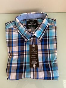 BNWT S/S Check Cotton Blend, size L