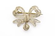 Vintage 835 Silver Bow Brooch