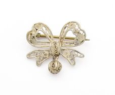 Vintage 835 Silver Bow Brooch