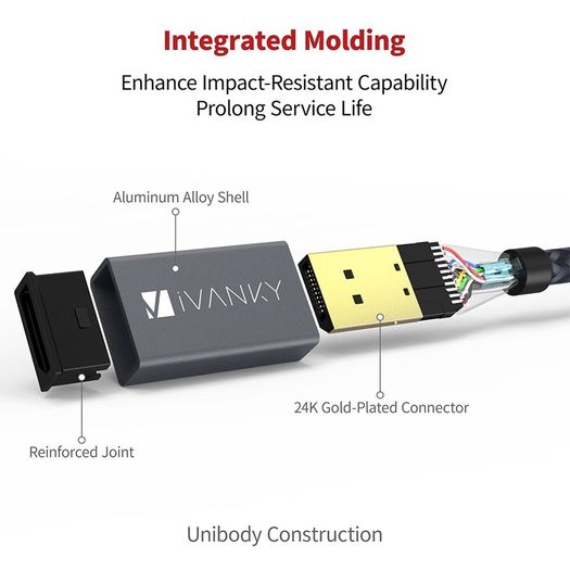 iVANKY 4.5M Active DisplayPort (Male) to HDMI (Male) UHD (4K@60Hz) Gold-Plated/Nylon-Braided Cable (Brand New/Warranty)