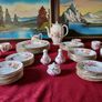 54 Piece Royal Crown Derby English Bone China Derby Posies Pattern Dinner, Tea And Coffee Service For 6 Person Setting Made In England Image 2