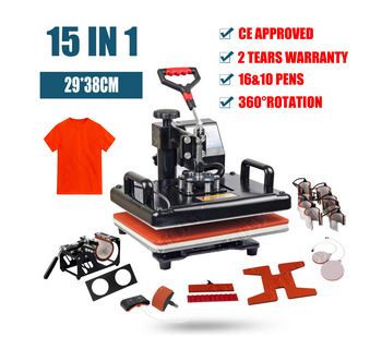 15 In 1 Combo Multifunctional Sublimation Heat Press Machine T shirt Heat Transfer Printer For Mug/Cap/pen/football