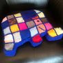 Hand Knit Patchwork Elephant Cushion Image 3