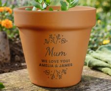 Personalised Floral Terracotta Plant Pot