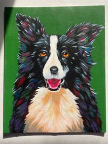 Border Collie Original Acrylic Painting